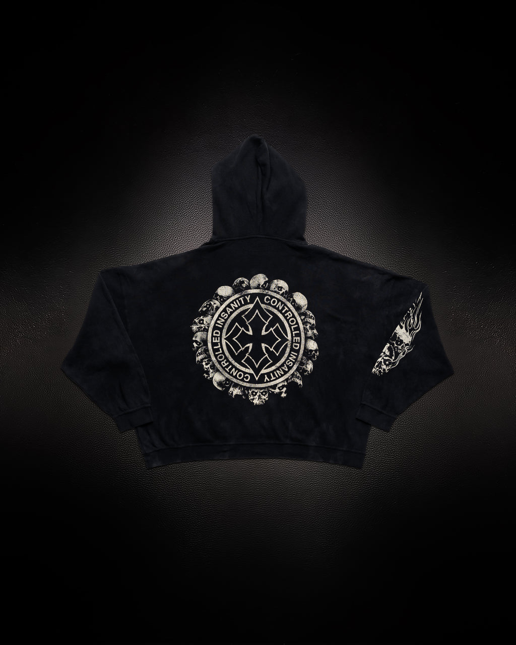 Tombstone Waffleknit Pullover - Black W/ Beige