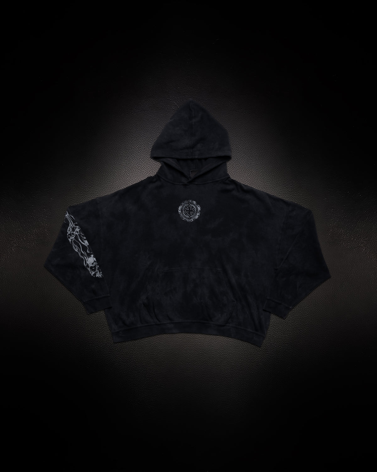 Tombstone Waffleknit Pullover - Black W/ Grey
