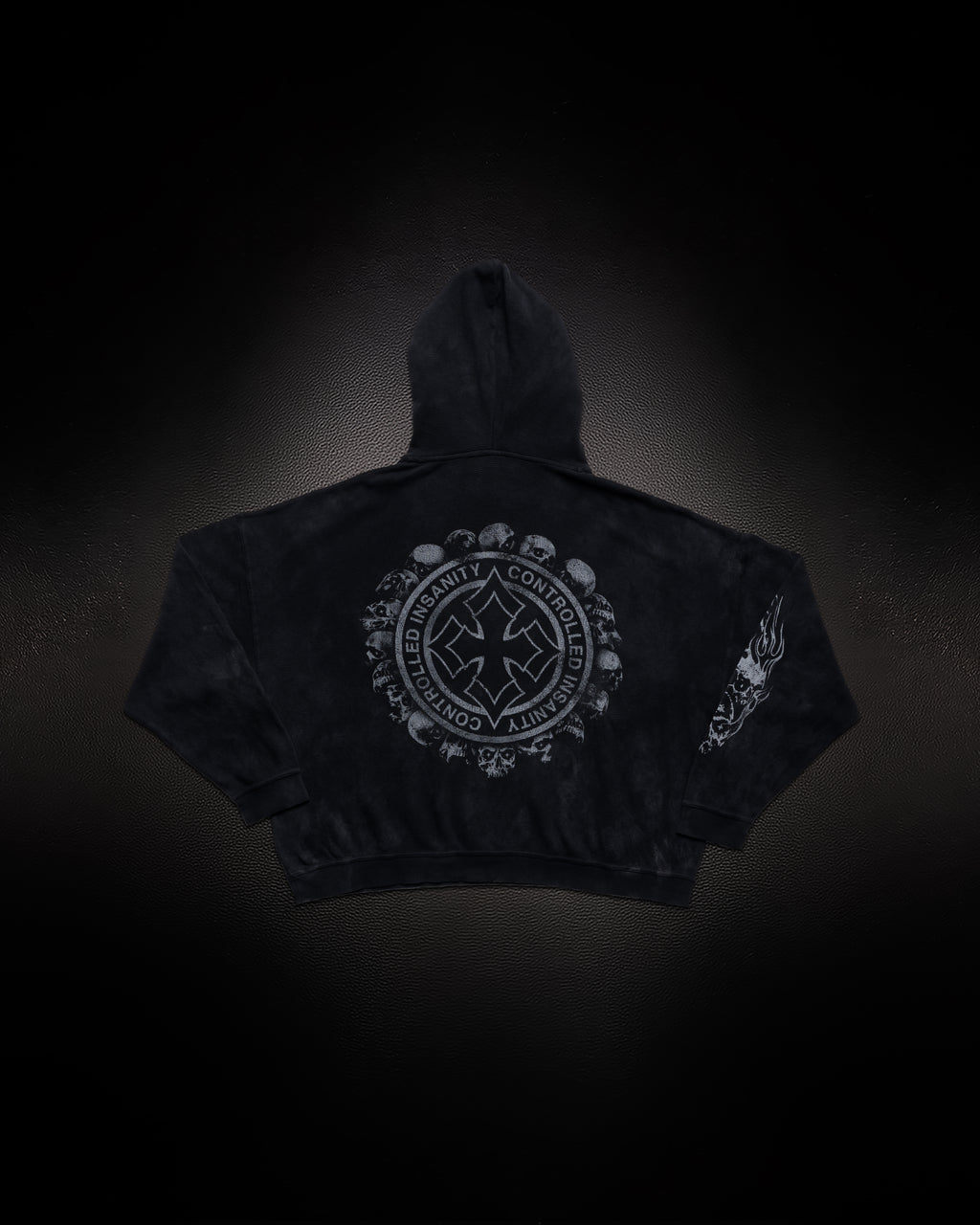 Tombstone Waffleknit Pullover - Black W/ Grey
