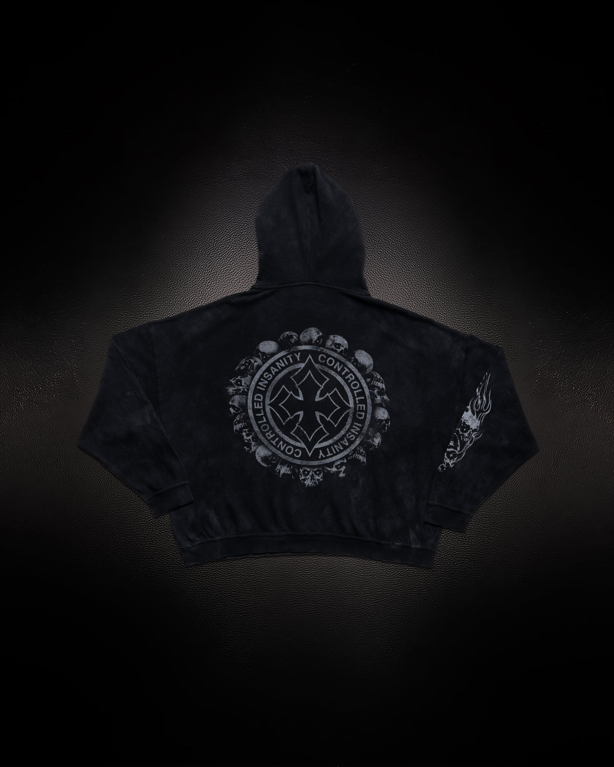 Tombstone Waffleknit Pullover - Black W/ Grey