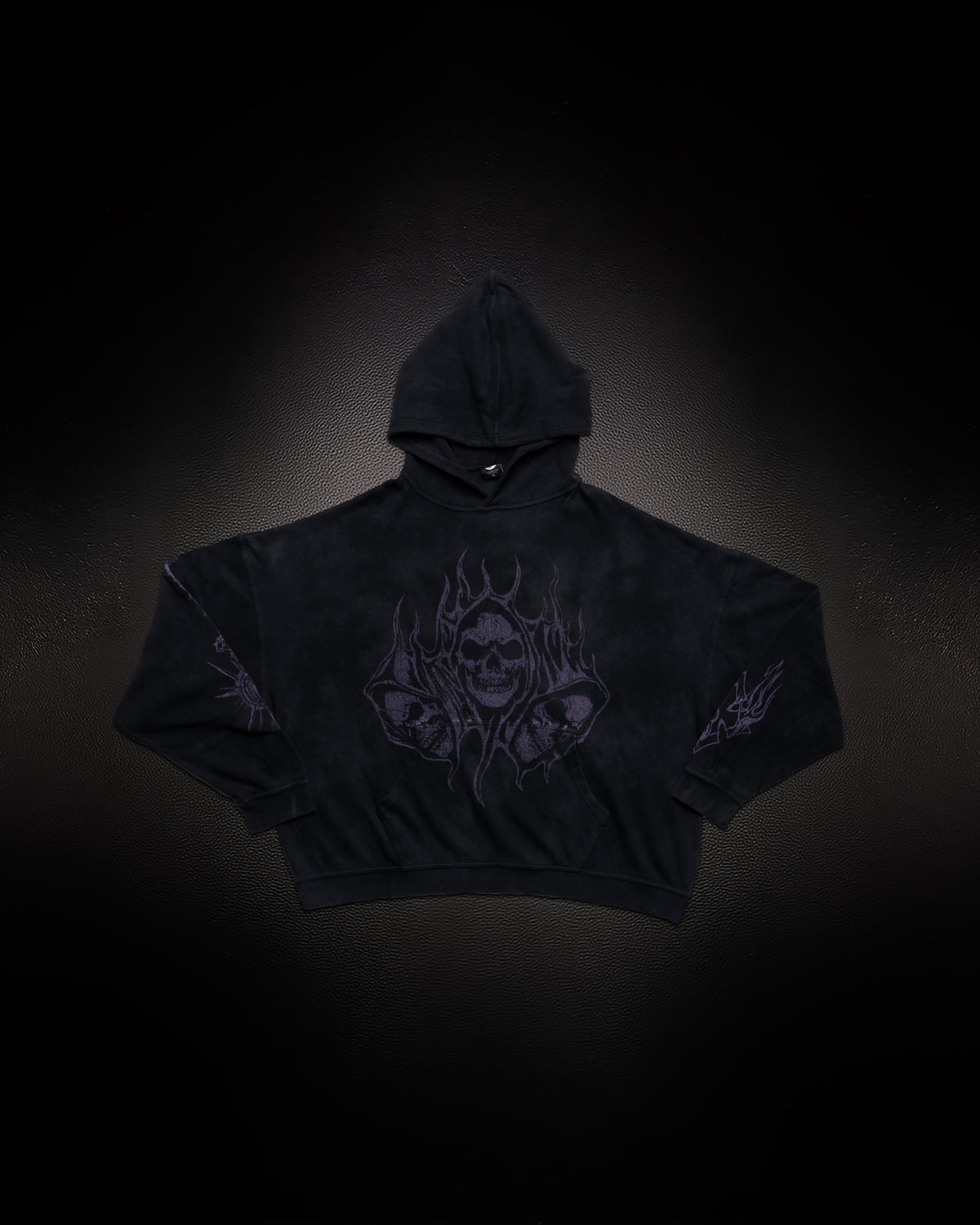 Reaper Waffleknit Pullover - Black W/ Purple