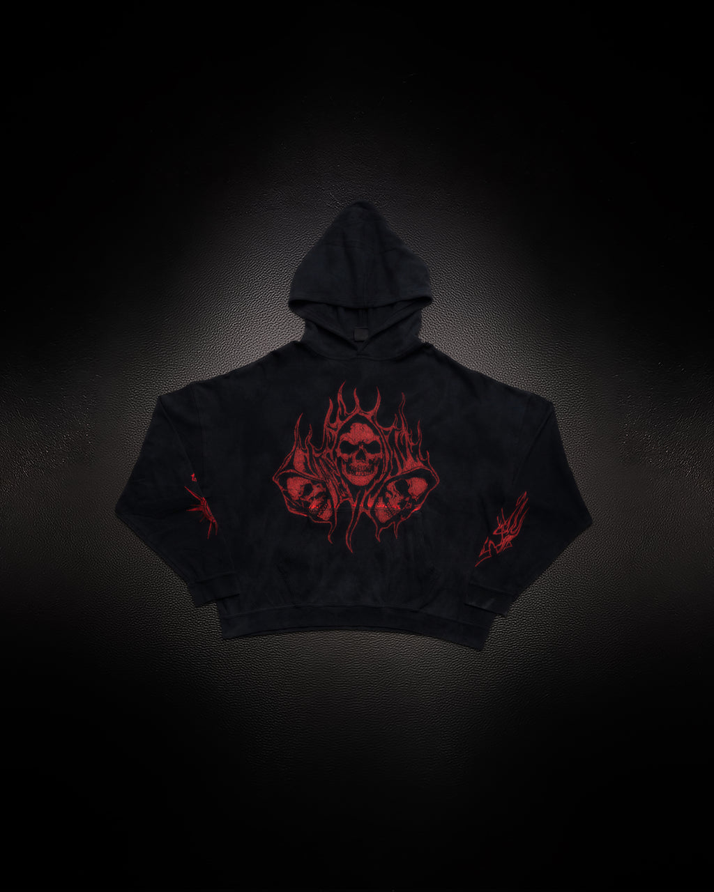 Reaper Waffleknit Pullover - Black W/ Red