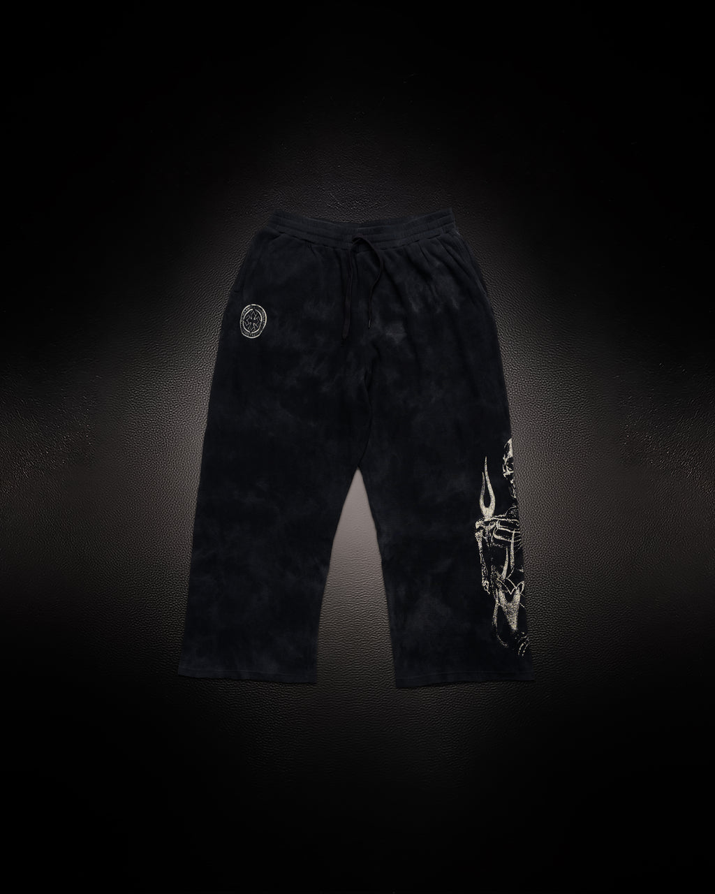Reaper Waffleknit Sweatpants - Black W/ Beige