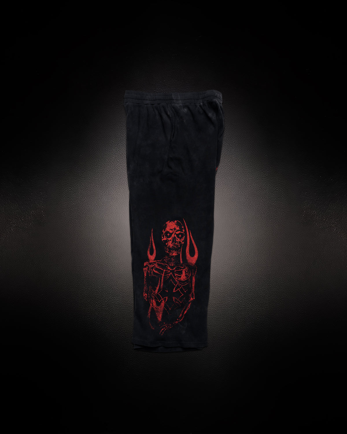 Reaper Waffleknit Sweatpants - Black W/ Red