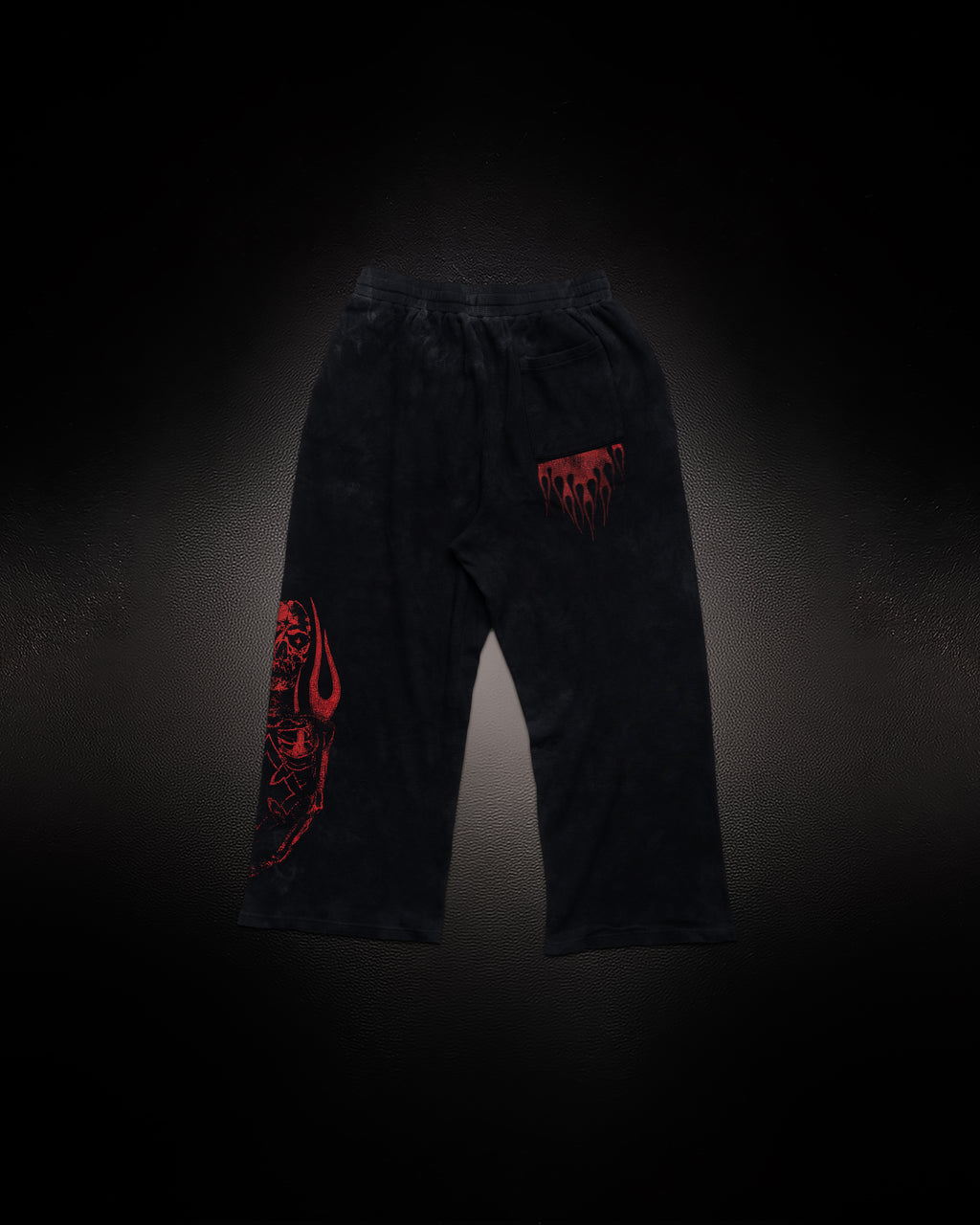 Reaper Waffleknit Sweatpants - Black W/ Red