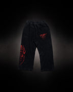 Reaper Waffleknit Sweatpants - Black W/ Red