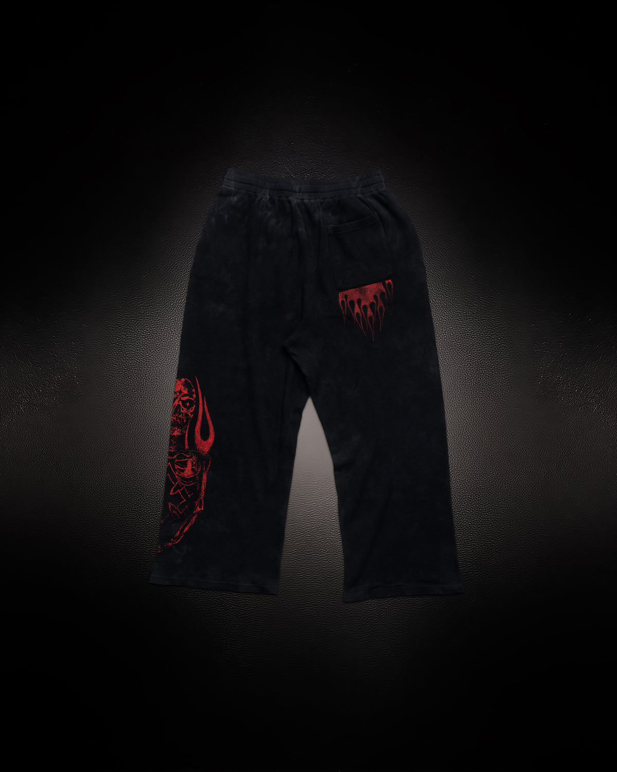 Reaper Waffleknit Sweatpants - Black W/ Red
