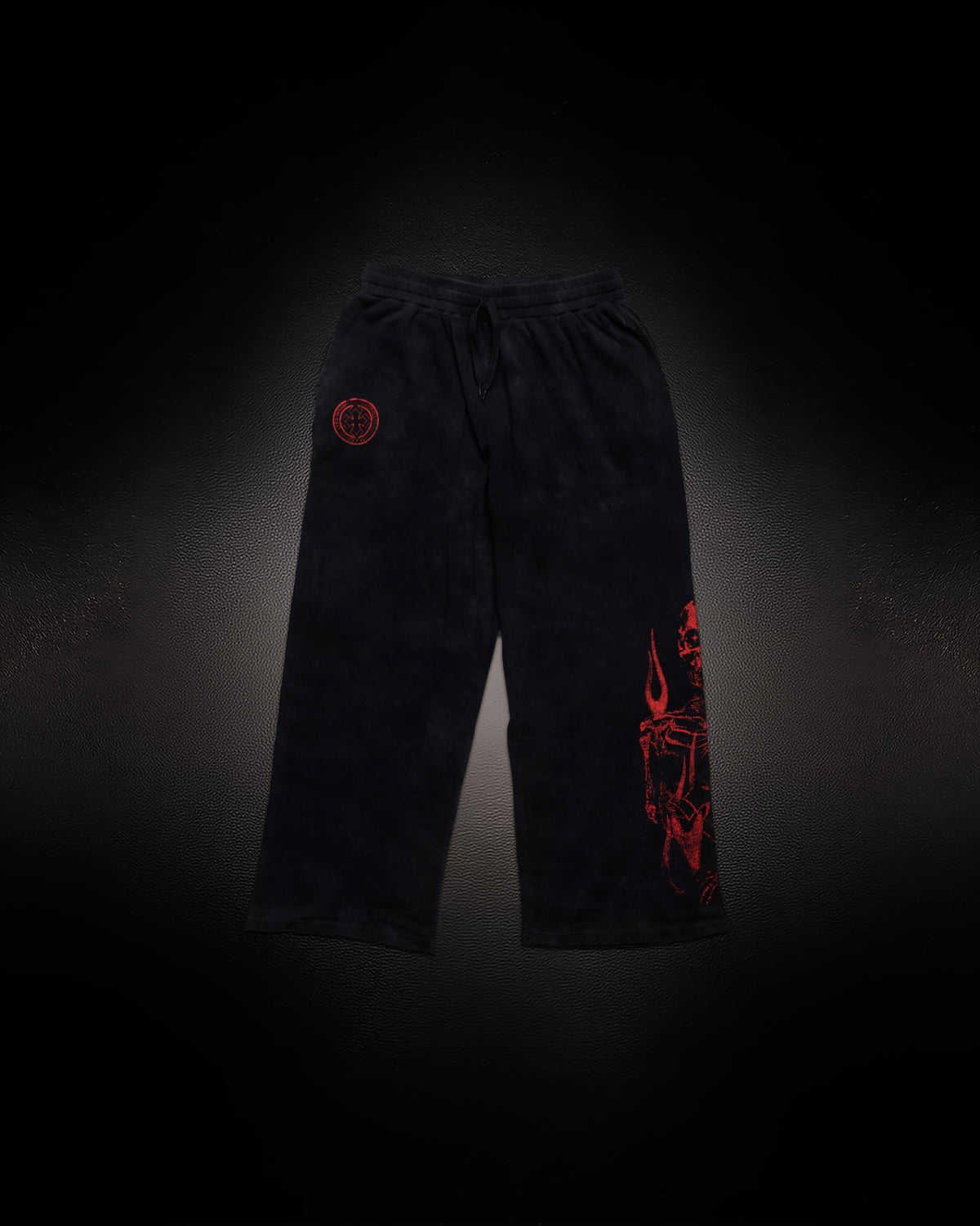 Reaper Waffleknit Sweatpants - Black W/ Red