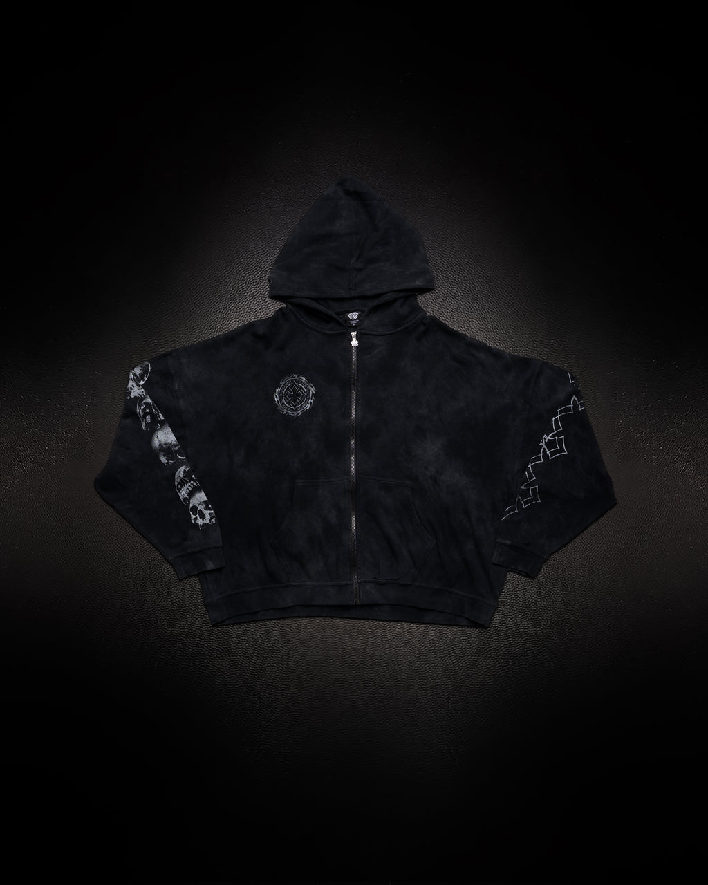 Outlaw Waffleknit Zip Up - Black W/ Grey