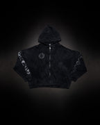 Outlaw Waffleknit Zip Up - Black W/ Grey