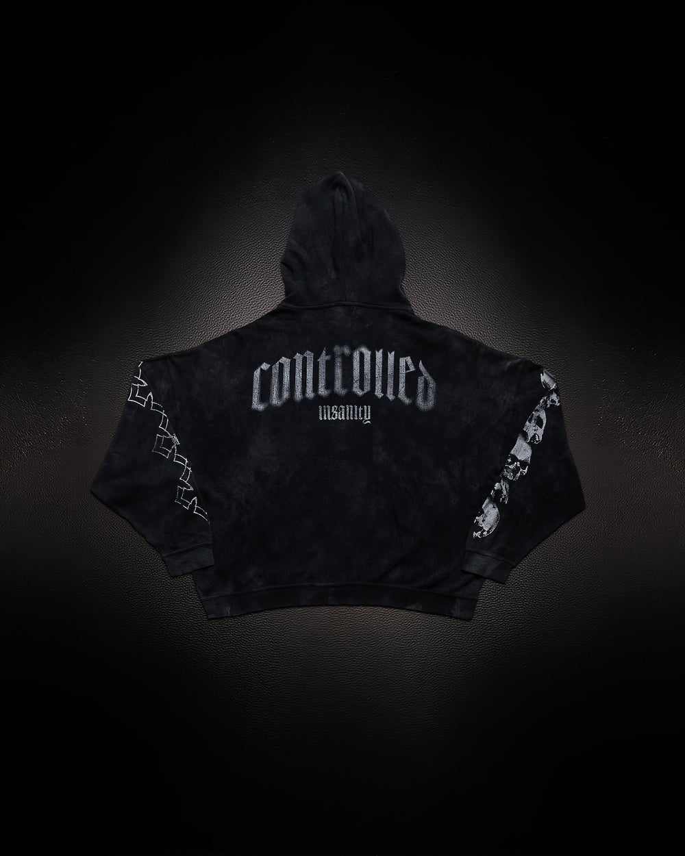 Outlaw Waffleknit Zip Up - Black W/ Grey