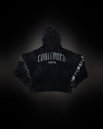 Outlaw Waffleknit Zip Up - Black W/ Grey