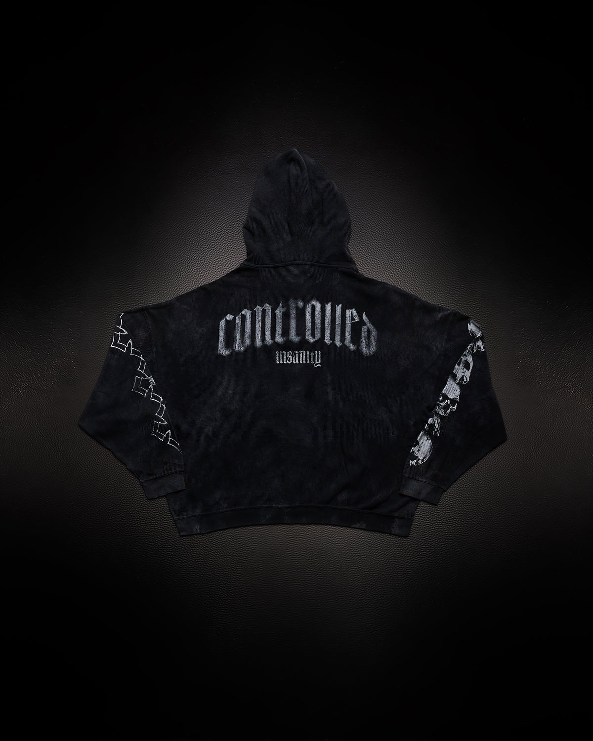 Outlaw Waffleknit Zip Up - Black W/ Grey
