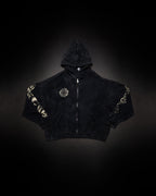Outlaw Waffleknit Zip Up - Black W/ Beige