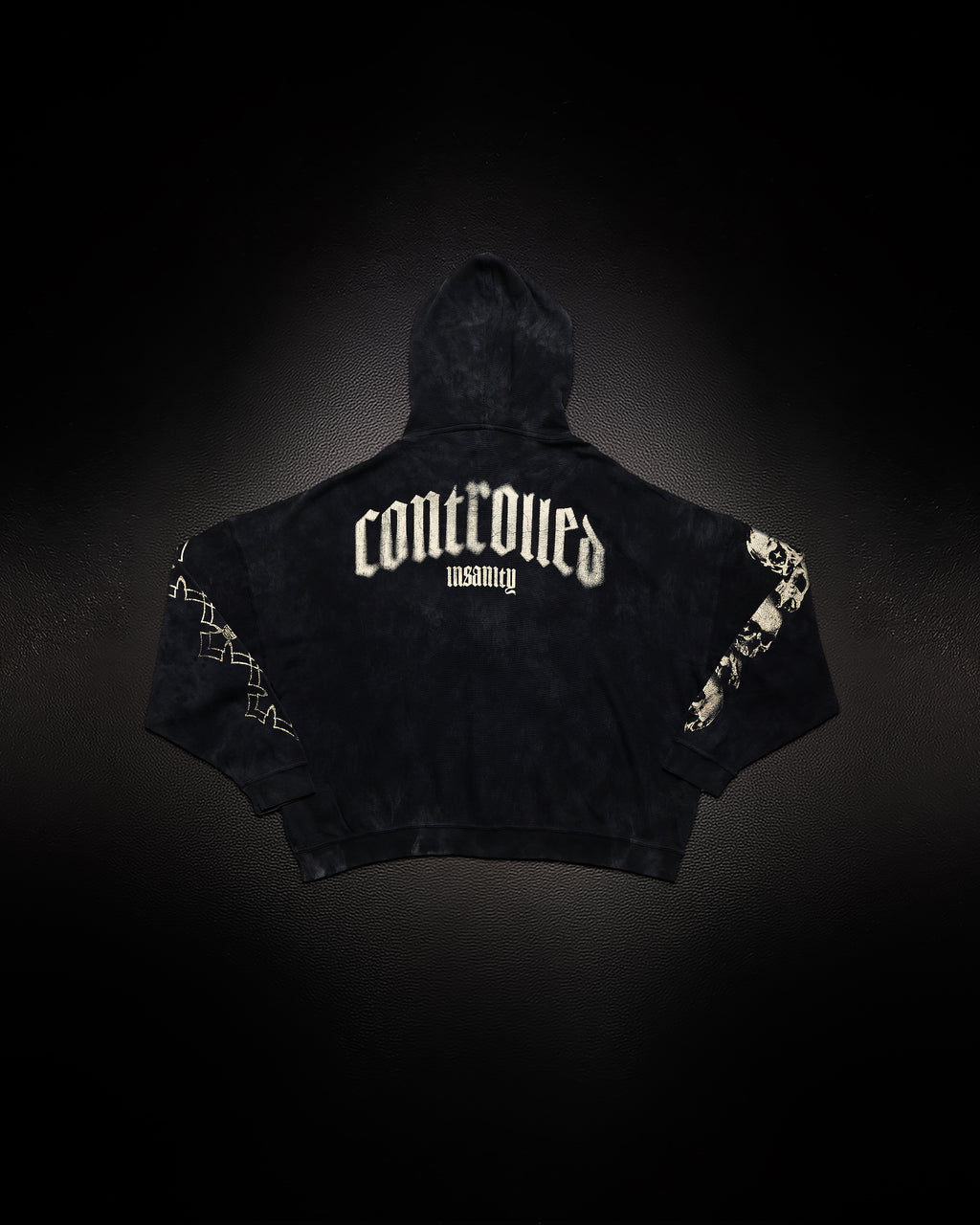 Outlaw Waffleknit Zip Up - Black W/ Beige