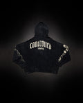 Outlaw Waffleknit Zip Up - Black W/ Beige