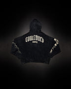 Outlaw Waffleknit Zip Up - Black W/ Beige