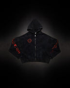 Outlaw Waffleknit Zip Up - Black W/ Red