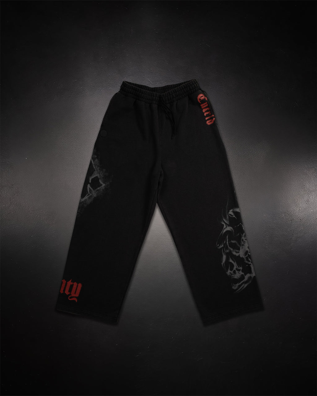 Wide Leg Sweats - Blood Red