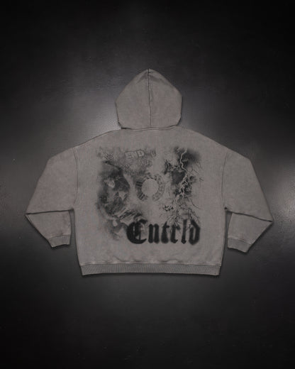 Smoke Zip Up Hoodie Grey