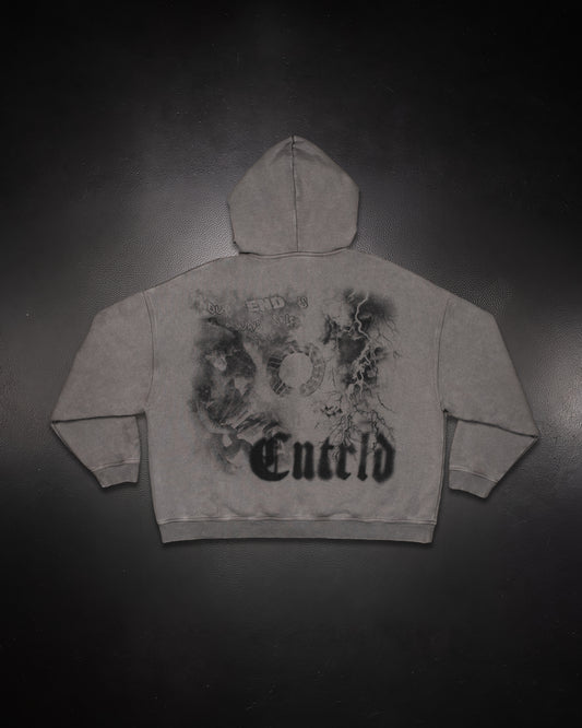 Smoke Zip Up Hoodie Grey