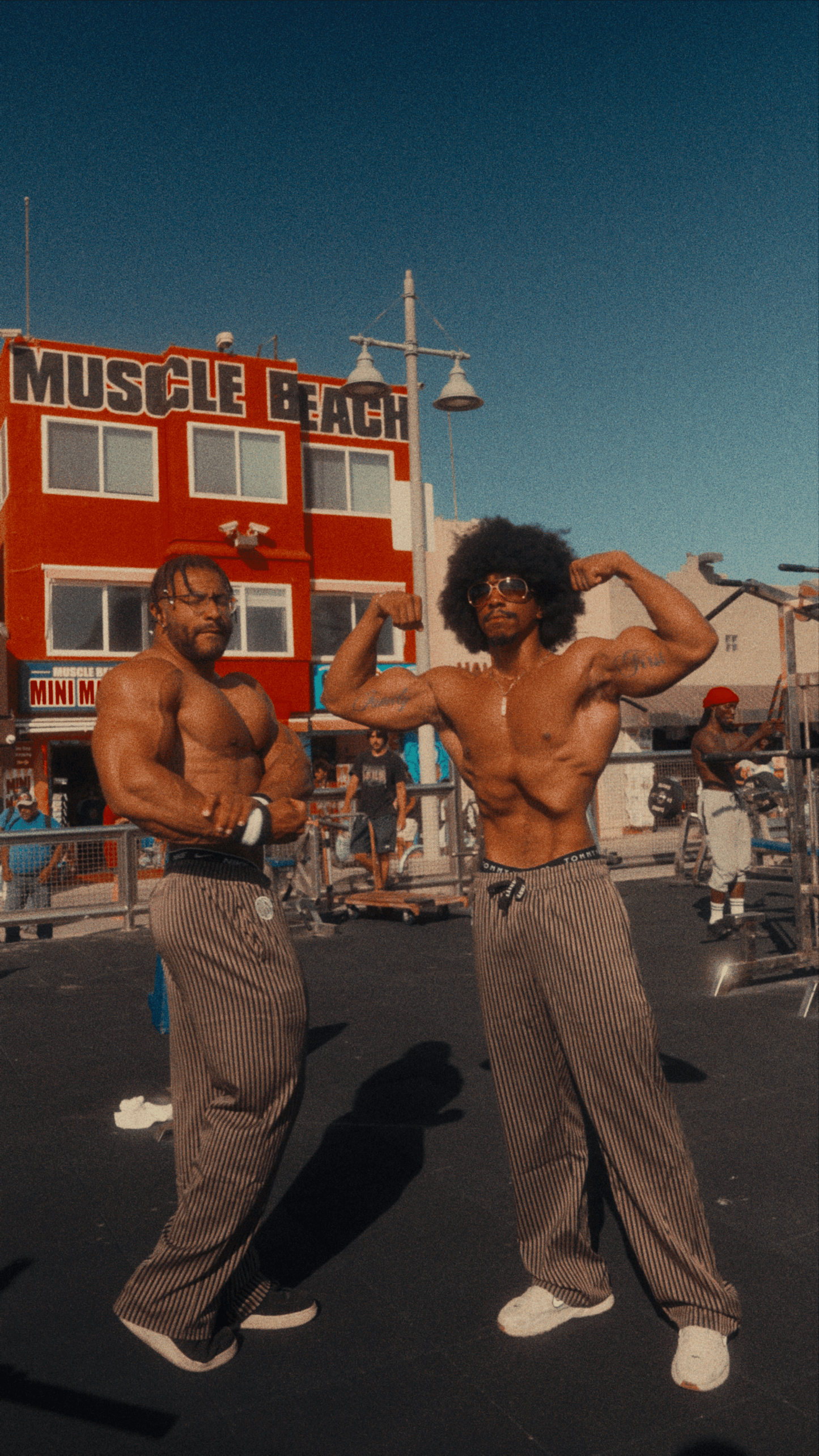 Olypmic Gold Pinstripe Sweatpants