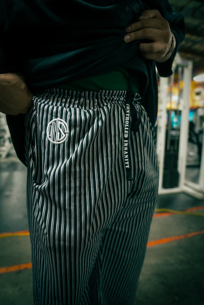 Onyx Black Pinstripe Sweatpants