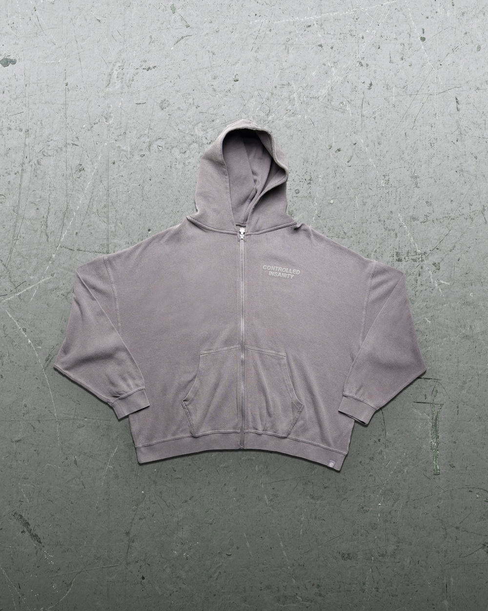 Signature Waffleknit Zip-Up - Grey