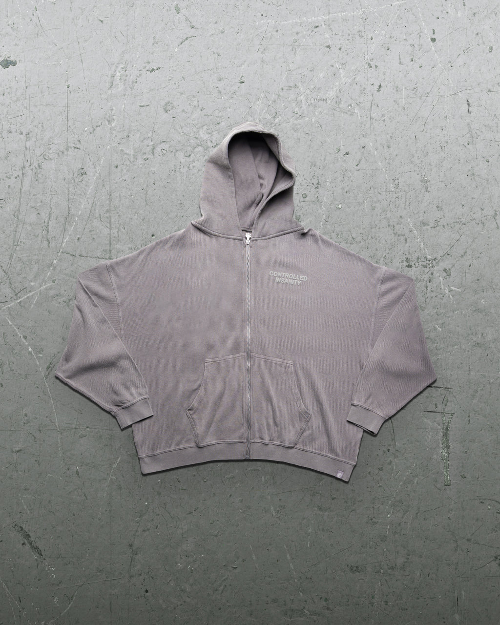 Signature Waffleknit Zip-Up - Grey
