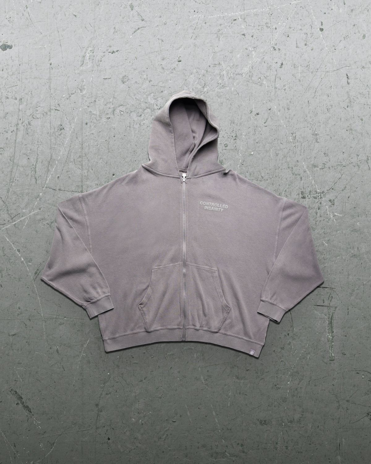 Signature Waffleknit Zip-Up - Grey