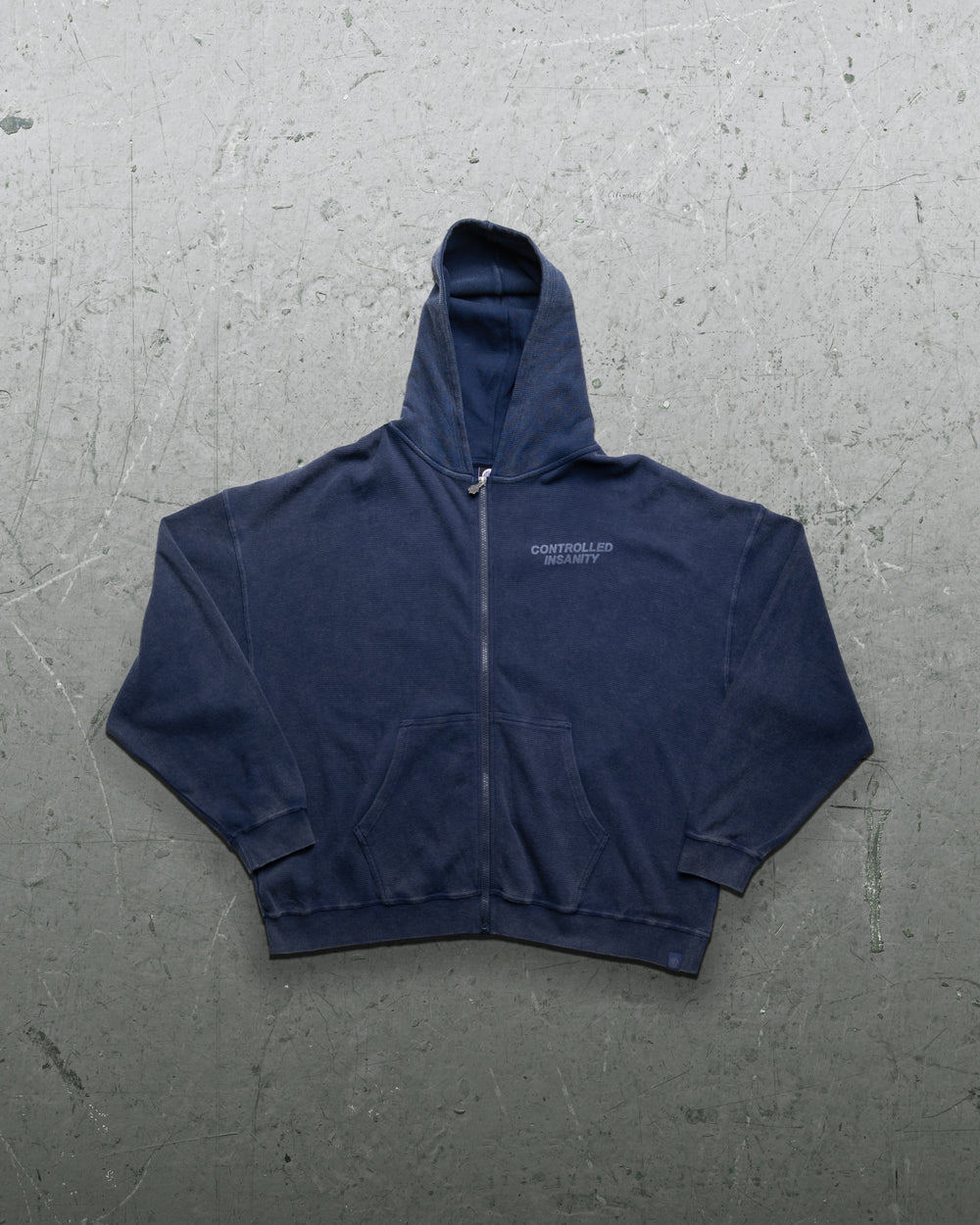 Signature Waffleknit Zip-Up - Navy