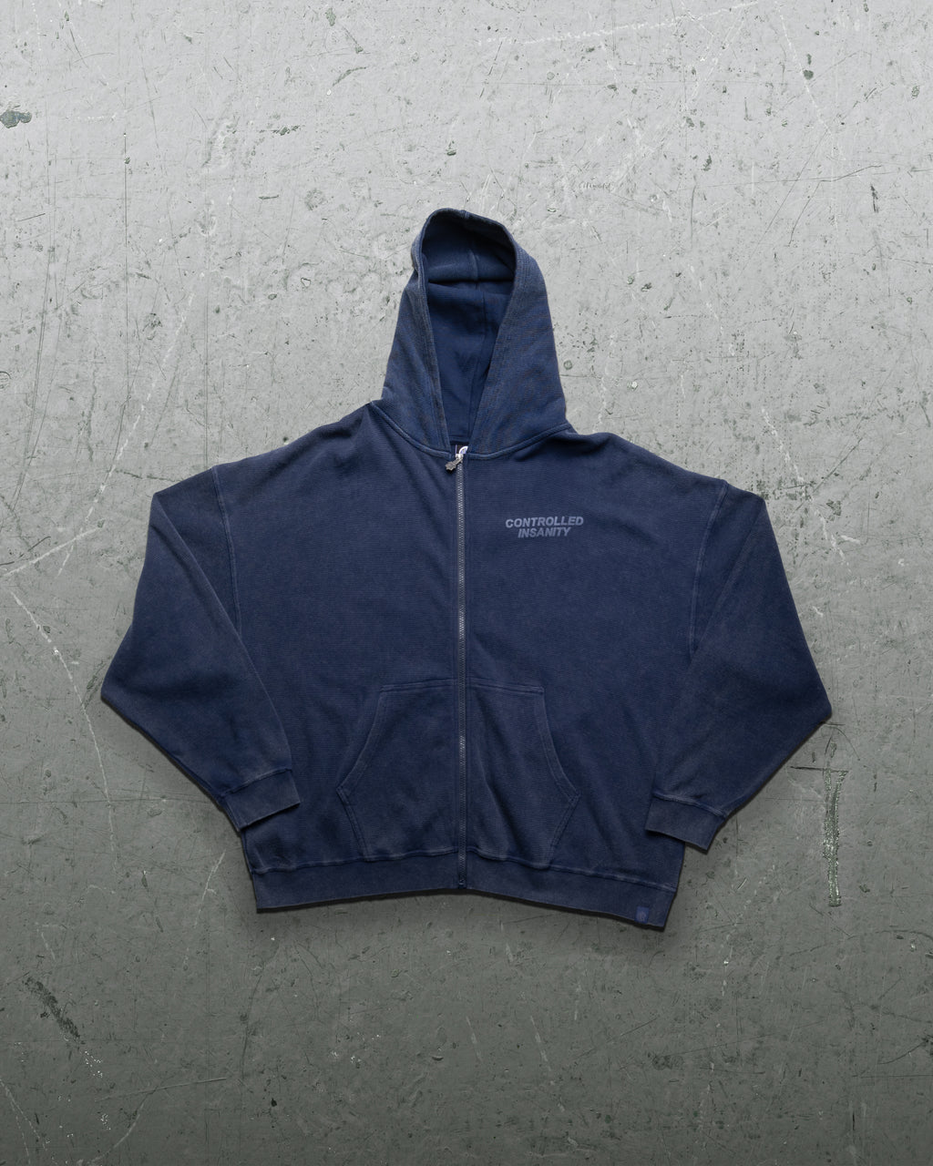 Signature Waffleknit Zip-Up - Navy