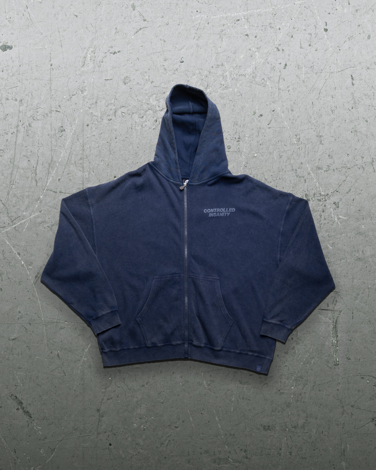 Signature Waffleknit Zip-Up - Navy