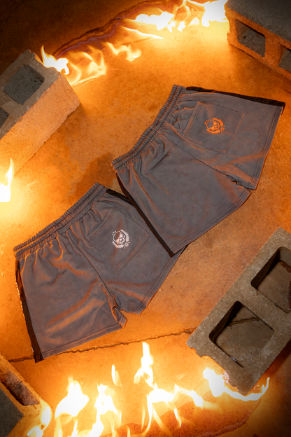 White Striped Mesh Shorts